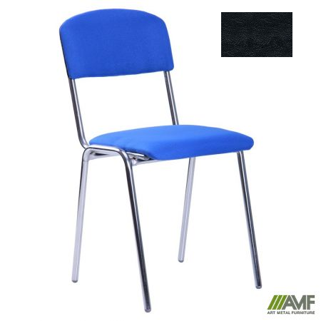 Стілець офісний AMF Мастер хром Шкірозамінник чорний (117142)